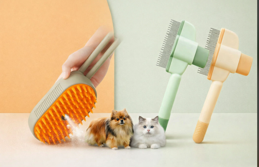 Pet Grooming Brush with Built-in Deodorizer